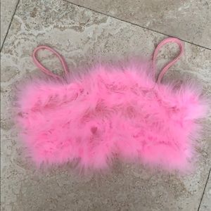 Fluffy Pink Tube Top